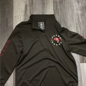 NFL Black and Red Men's Quarter-Zip Sweatshirt